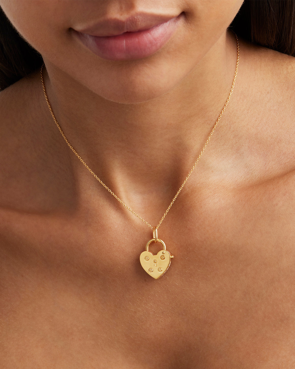 18K Gold Vermeil Love Unlocked Padlock Pendant Necklace - Romantic Gift for Her, Anniversary & Valentine's Day Jewelry