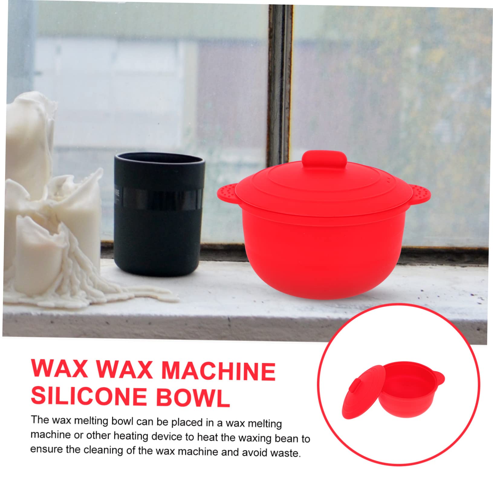 Silicone Wax Melter Bowl - Portable Makeup & Liquid Containers for Travel - Wax Melting Tool with Heater for DIY, Spa, and Home Use - Red