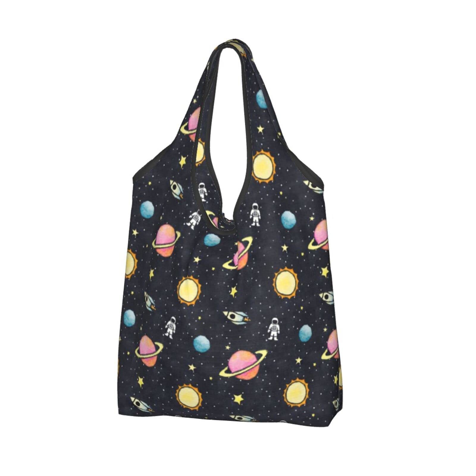 Foldable Reusable Shopping Bags - Large Durable Grocery Tote Bags, Waterproof & Washable Shoulder Storage Bag for Groceries, Travel & Beach Trips