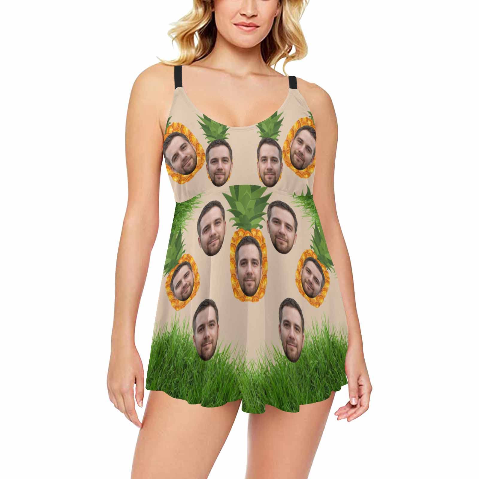 Custom Photo Swimwear for Women - Personalized Face Print Swimsuit with Husband/Boyfriend Picture - Perfect for Anniversary Gifts, Beach Vacations & Pool Parties