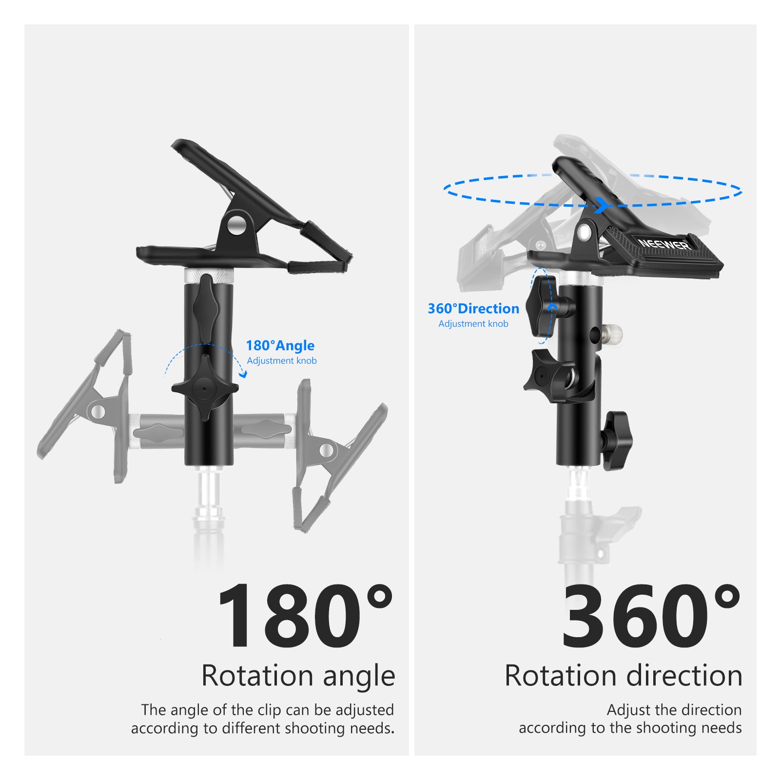 NEEWER Heavy Duty Metal Clamp Holder for Photography Reflectors - Secure Mounting for Studio Lights, Backdrops & Equipment - Perfect for Professional Photographers & Videographers