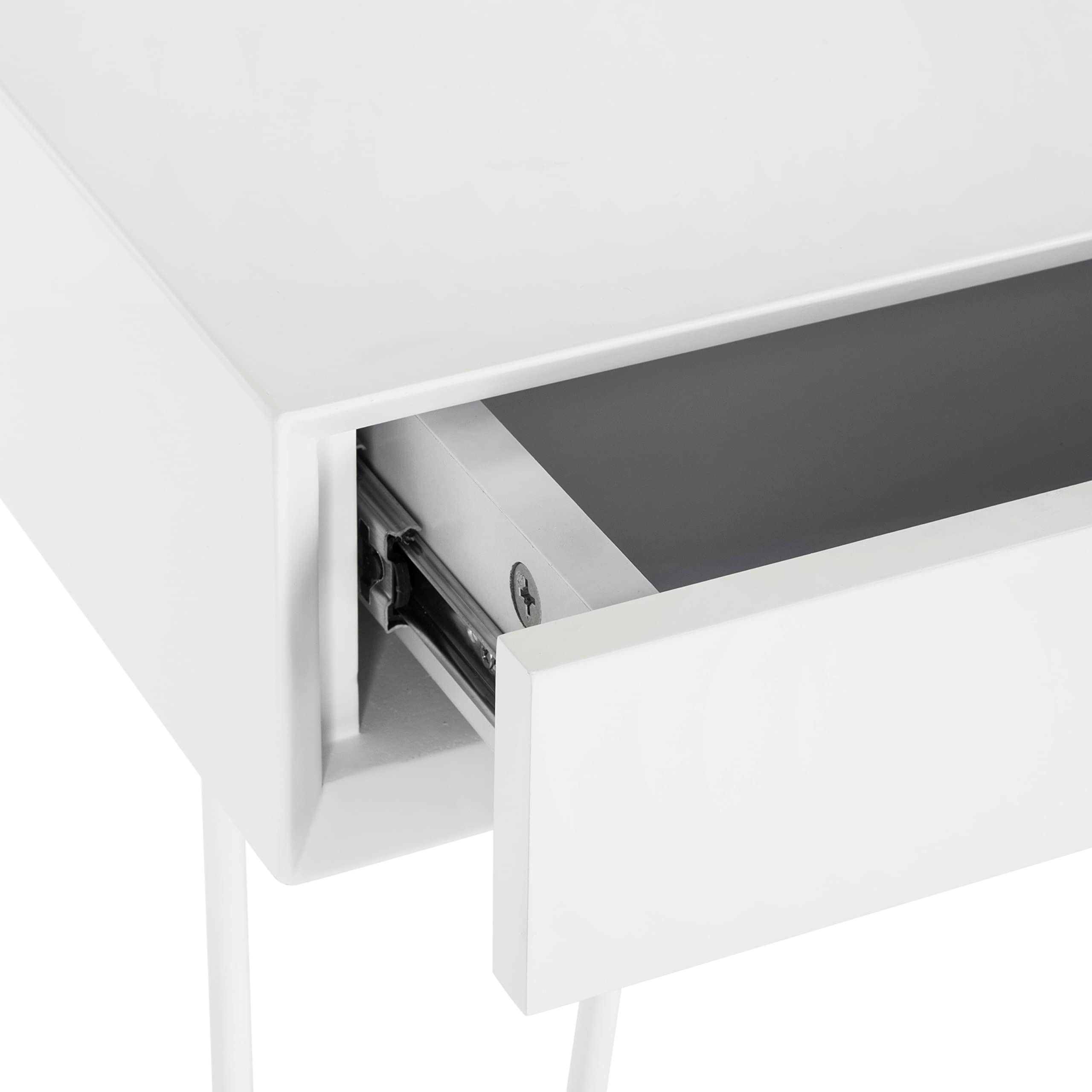 Safavieh Cade Mid Century Retro White Two-Drawer Writing Desk - Vintage Home Office Furniture for Small Spaces & Modern Workspaces