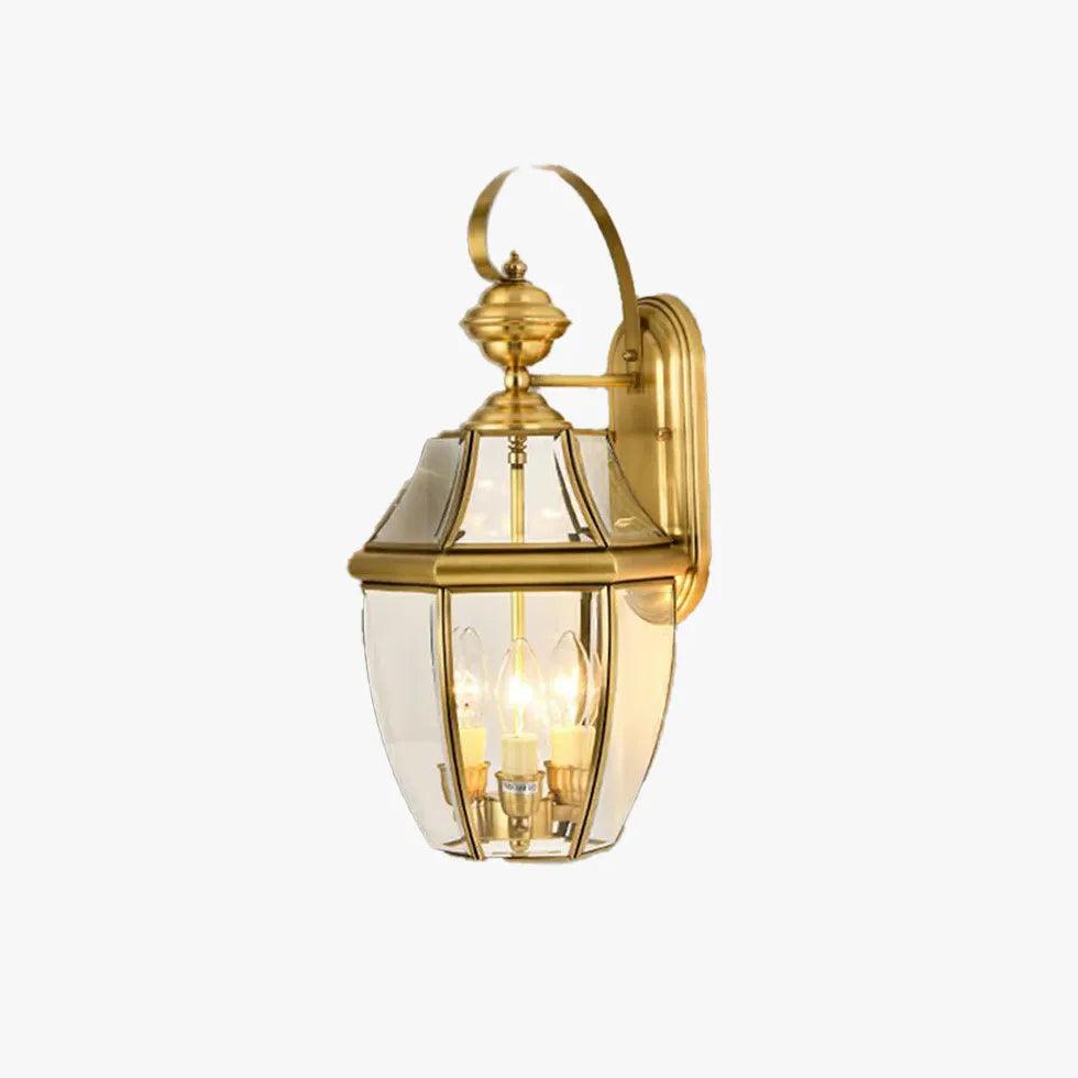 Vintage Brass Outdoor Lantern Lights - Antique Style Wall Sconce Lighting for Porch, Garden & Patio Decor - Weatherproof & Durable for Outdoor Use