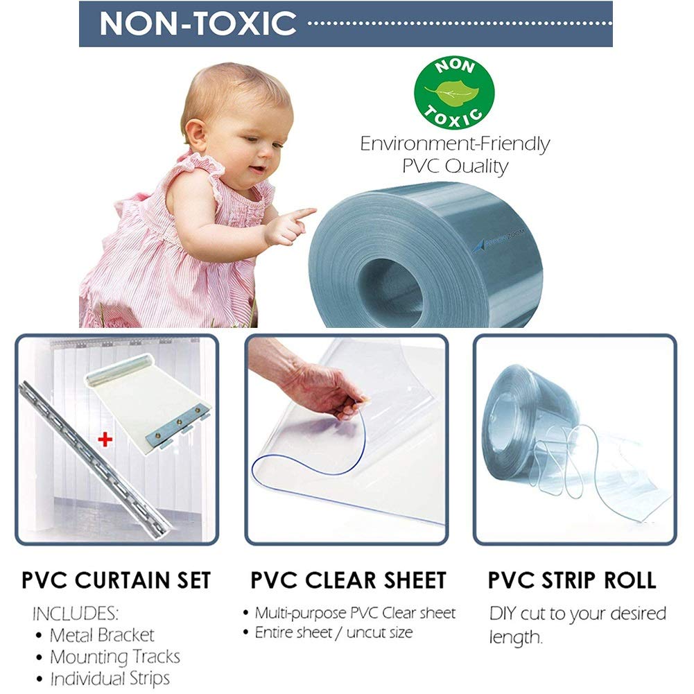 Thermal Insulated PVC Strip Door Curtain - Commercial Freezer Partition for Walk-In Refrigerators & Kitchen Cold Rooms | Hands-Free Entry, Transparent Vinyl Barrier | Perfect for Restaurants, Grocery Stores & Food Processing Facilities