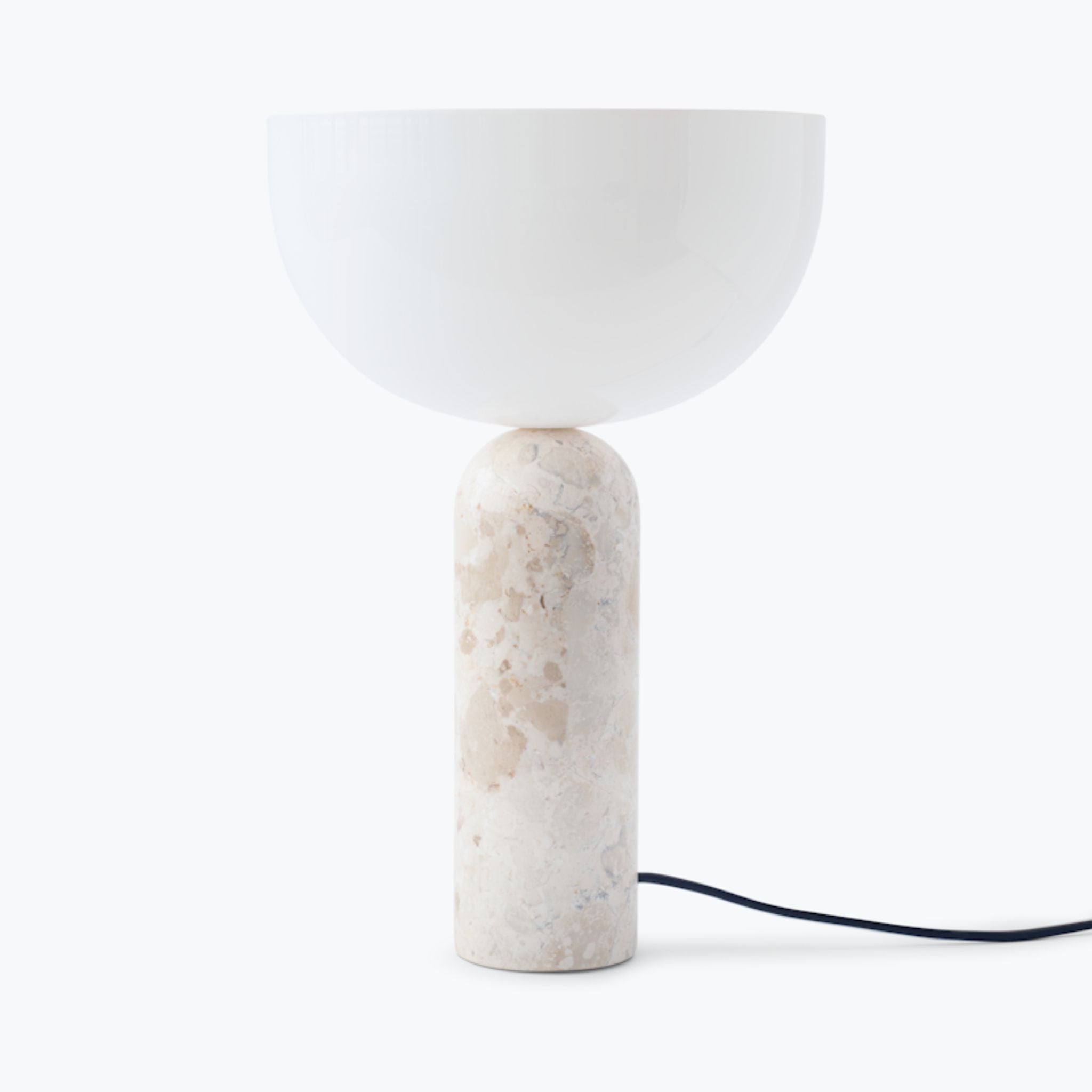 NEW WORKS Kizu Table Lamp - Modern Kunis Breccia Marble Desk Light, Large Size for Living Room & Bedroom Decor