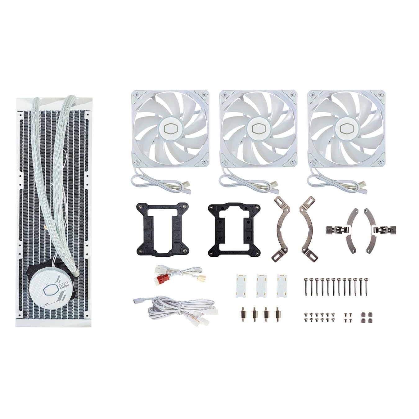 Cooler Master MasterLiquid 360L Core ARGB (2023) White CPU Liquid Cooler - Dual Chamber Pump, 360mm Radiator, 3x 120mm ARGB Fans, Compatible with Intel LGA 1700 & AMD AM5 - Perfect for Gaming PC Builds & High-Performance Cooling