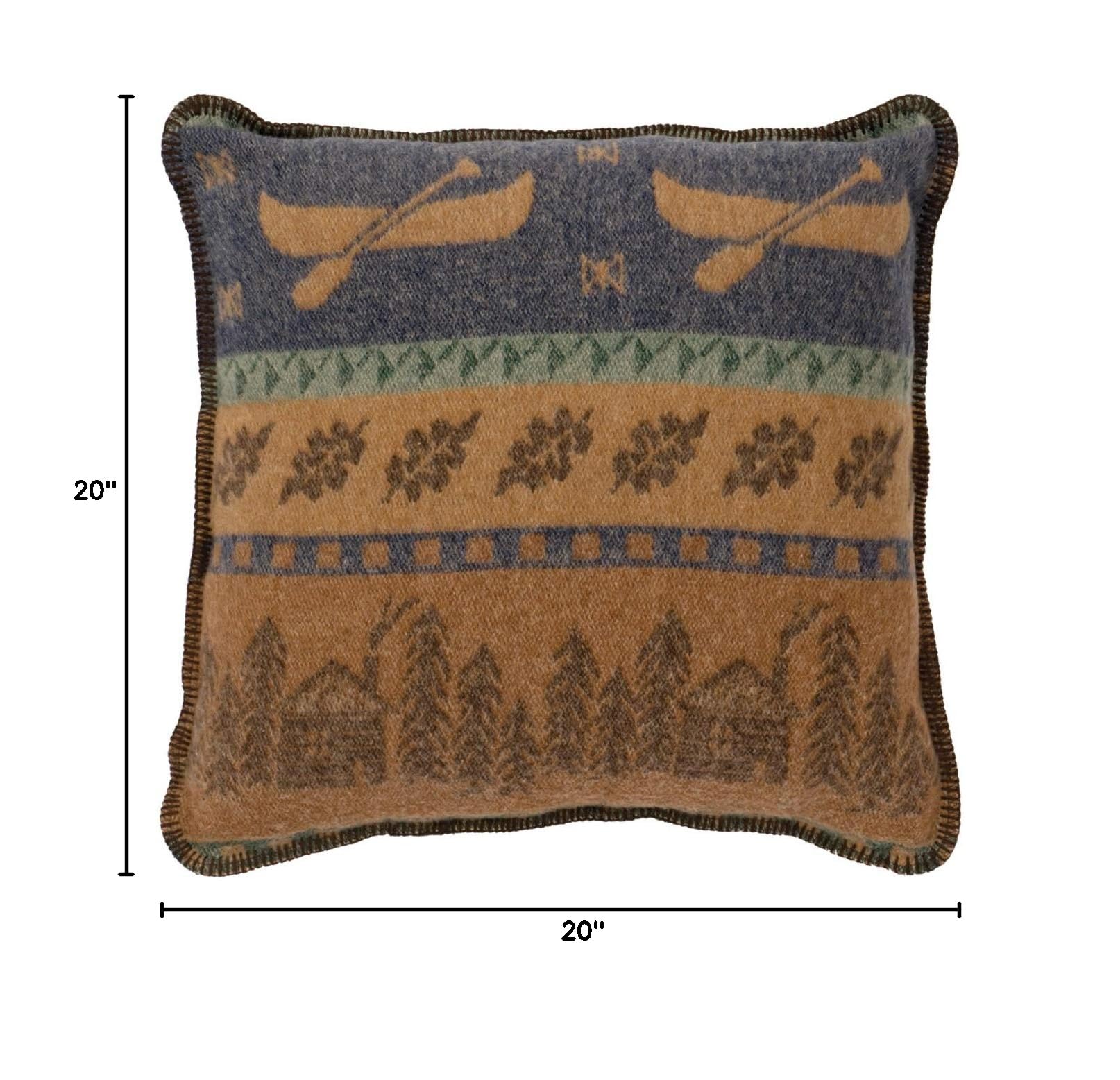Black Forest Decor Lake Shore II Canoe Pillow - Rustic Cabin Decor, Canoe Lover Gift, Cozy Throw Pillow for Living Room, Bedroom, or Lake House