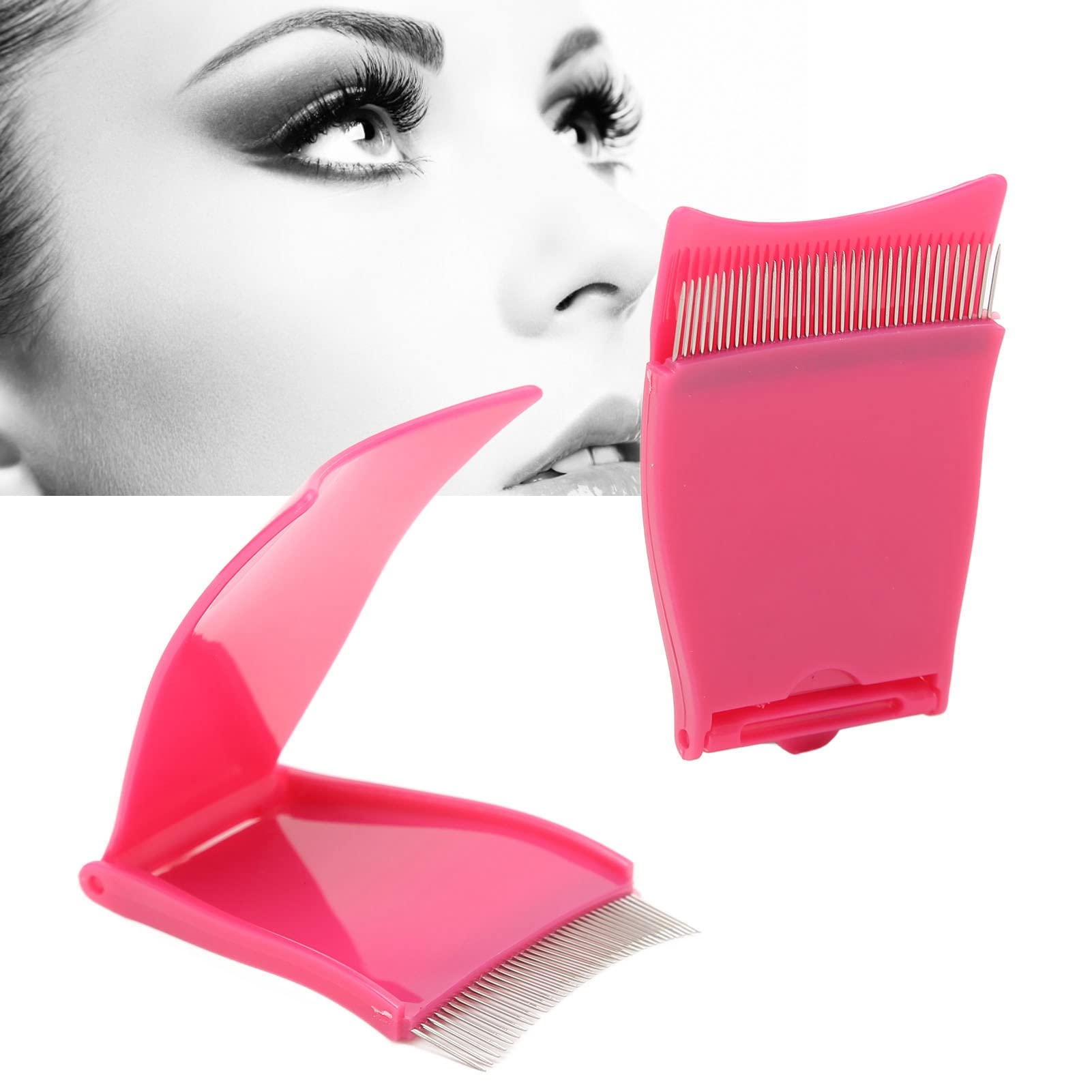 2 Pack Foldable Eyelash Comb - Portable Eyelash Separator & Grooming Tool for Women, Perfect for Travel & Makeup Kit (Great for Lash Extensions, False Lashes & Daily Eye Makeup)