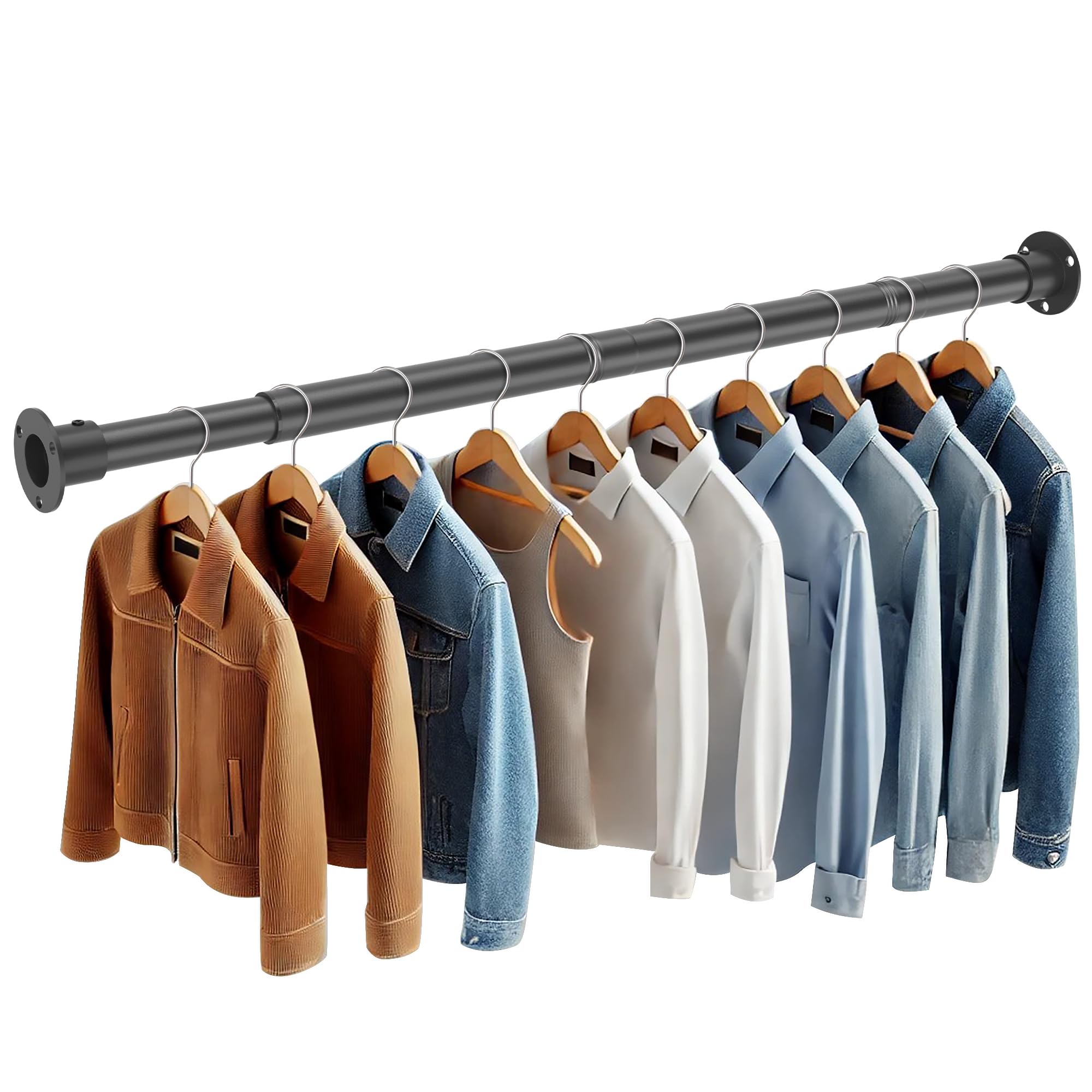 Adjustable Closet Rod 35-98 Inch - Heavy Duty 1.3