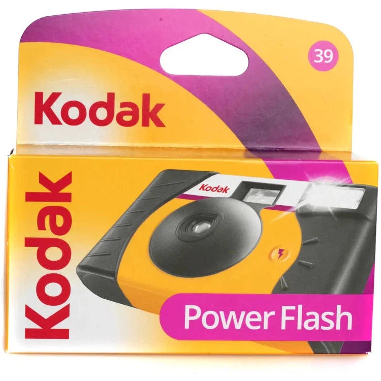 Kodak Power Flash Disposable Film Camera with Built-in Flash - 39 Exposures for Travel, Parties & Outdoor Adventures