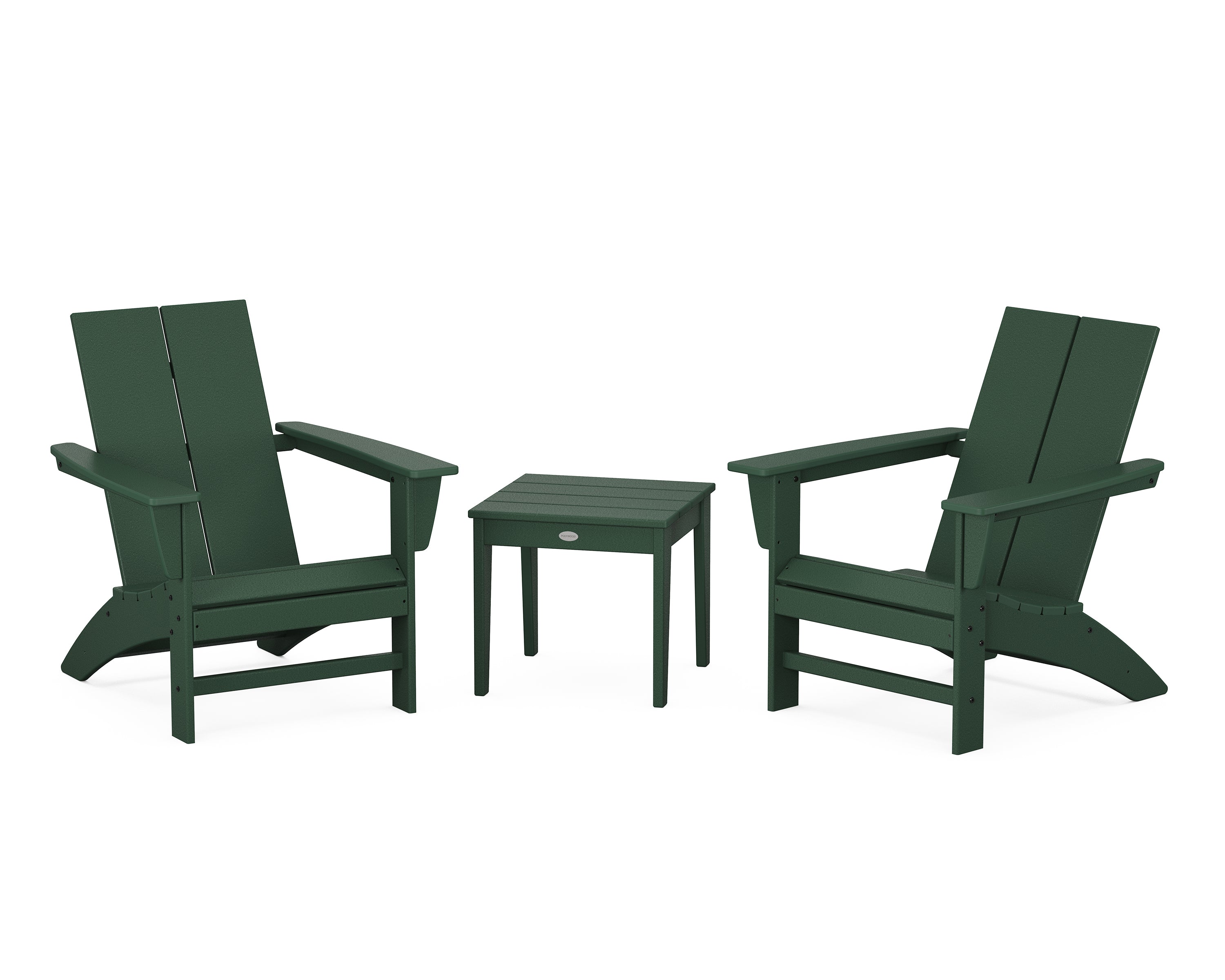 POLYWOOD Country Living Cottage Modern Adirondack Chair 3-Piece Outdoor Patio Set - Perfect for Backyard, Garden & Poolside Relaxation