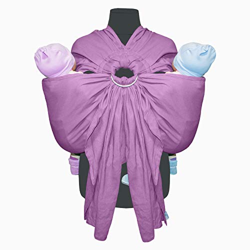 Malishastik Twin Ring Sling Carrier - Soft Pink Baby Wrap for Hands-Free Babywearing - Perfect for Newborns, Infants & Toddlers - Ideal for Shopping, Hiking & Daily Errands