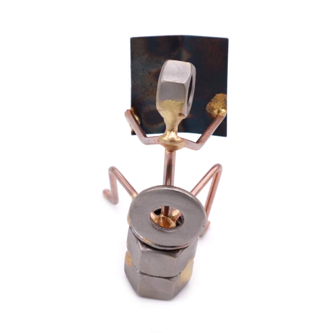 Handmade Metal Art Figurine - Unique Desk Accessory & Office Décor | Collector's Trophy, Boss Gift Idea | Perfect Plumber Gift & Bathroom Book Holder for Home & Office Use