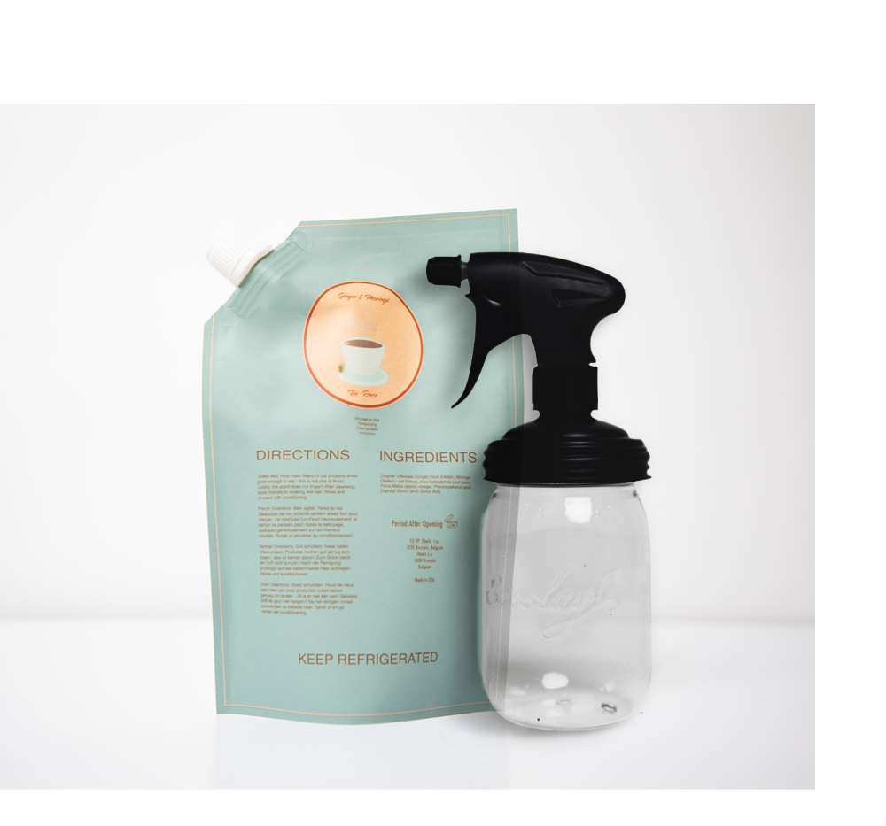 Organic Ginger & Moringa Tea Rinse for Hair Growth & Scalp Health - Natural Herbal Treatment for Dry, Damaged Hair - Use for Post-Wash Rinse, Scalp Massage & Hair Nourishment