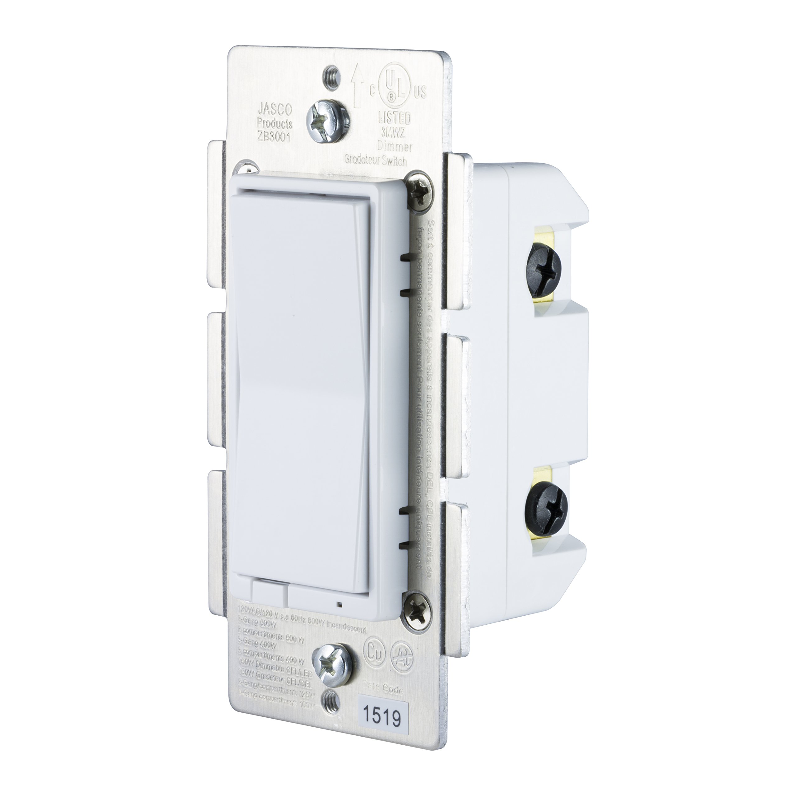 GE Zigbee Smart Dimmer Switch for In-Wall Lighting Control - Neutral Wire Required - Compatible with Alexa, Echo Show (2nd Gen) - White & Light Almond (Model 45857) - Perfect for Smart Home Automation & Voice Control