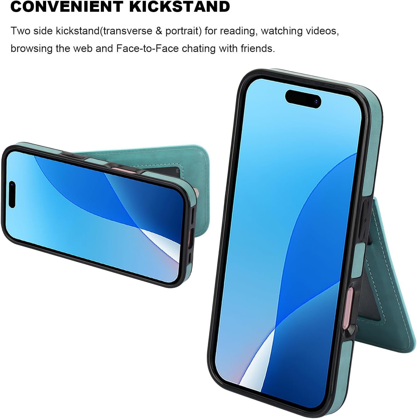 Premium Shockproof iPhone 16 Wallet Case with Credit Card Holder - Heavy Duty Dual Layer Protective Cover for 6.1
