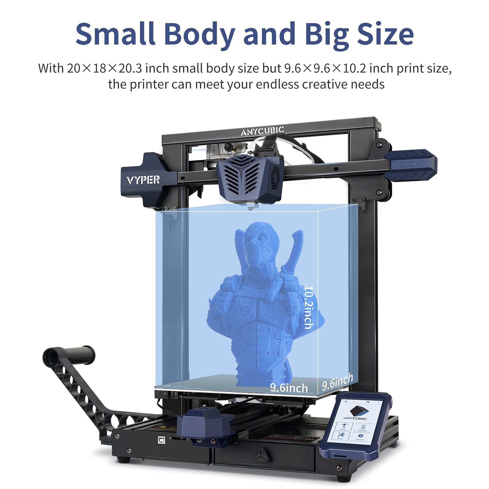 ANYCUBIC Vyper Auto-Leveling 3D Printer with Silk Silver PLA Filament Bundle - Perfect for Home DIY, Prototyping & Educational Projects