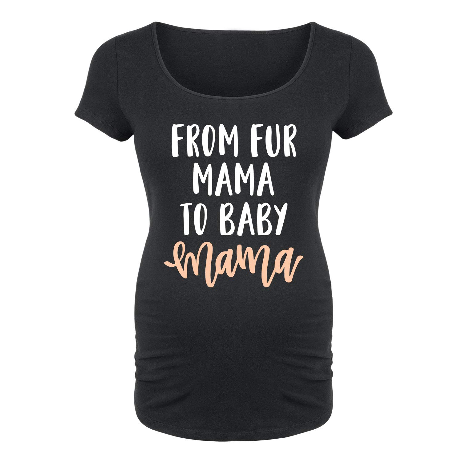Bloom Maternity Scoop Neck T-Shirt for Pregnant Women - Comfortable Cotton Pregnancy Top from Fur Mama to Baby Mama - Perfect for Casual Wear, Baby Showers & Maternity Photos