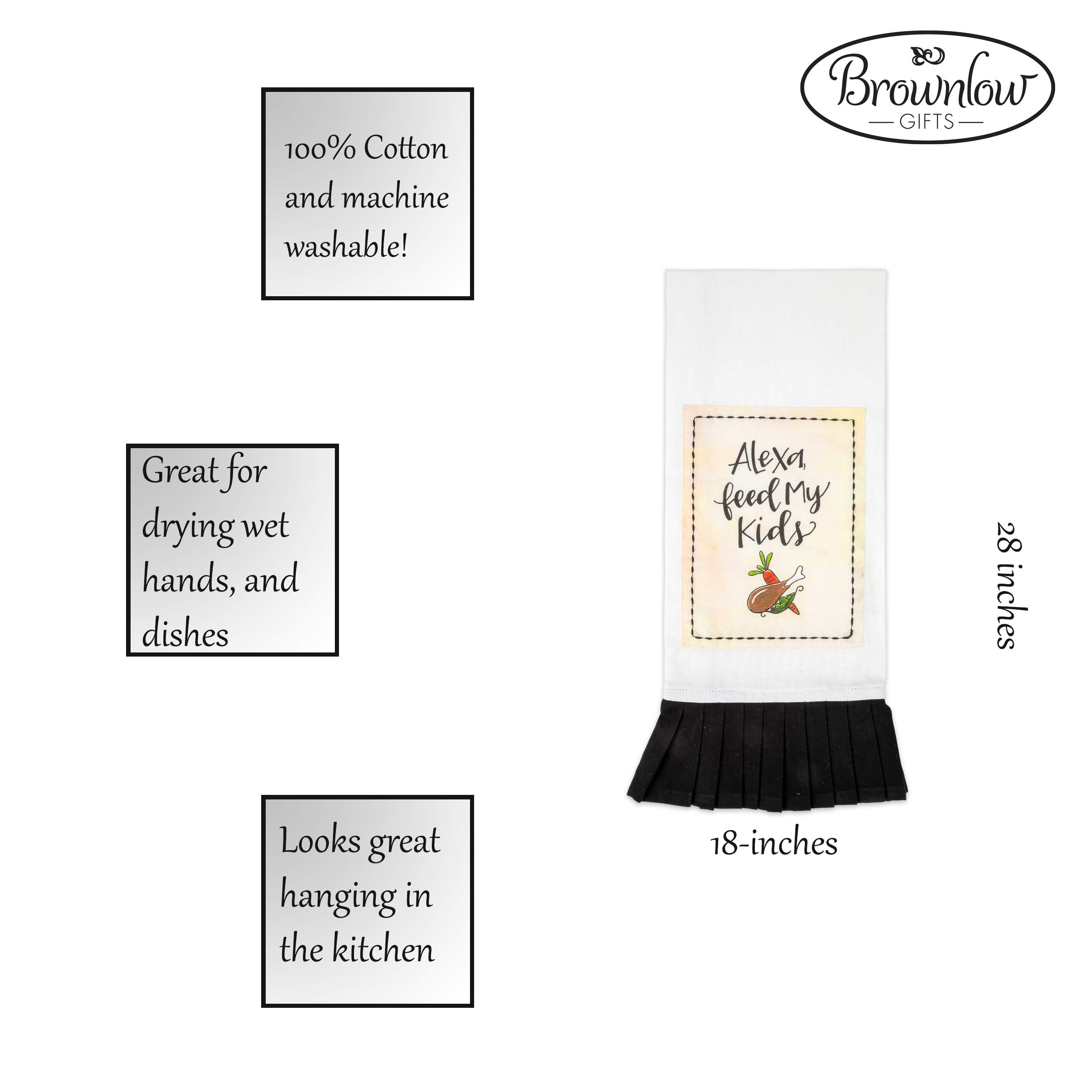 Brownlow Gifts 100% Cotton Simply Sassy Tea Towel - 18 x 28 Inches - Absorbent Kitchen Towel for Drying Dishes & Decor - Funny 'Feed My Kids' Design - Perfect for Home, Gifts & Housewarming