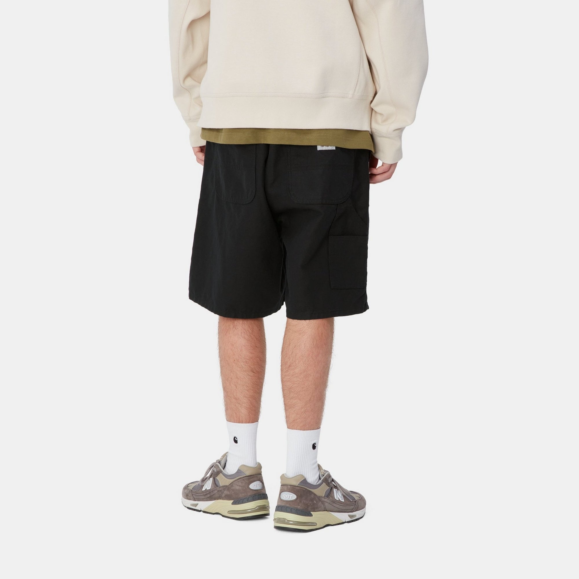 Walter Linen Single Knee Shorts for Men - Breathable Summer Casual Shorts | Black | Perfect for Beach, Gym, and Outdoor Activities