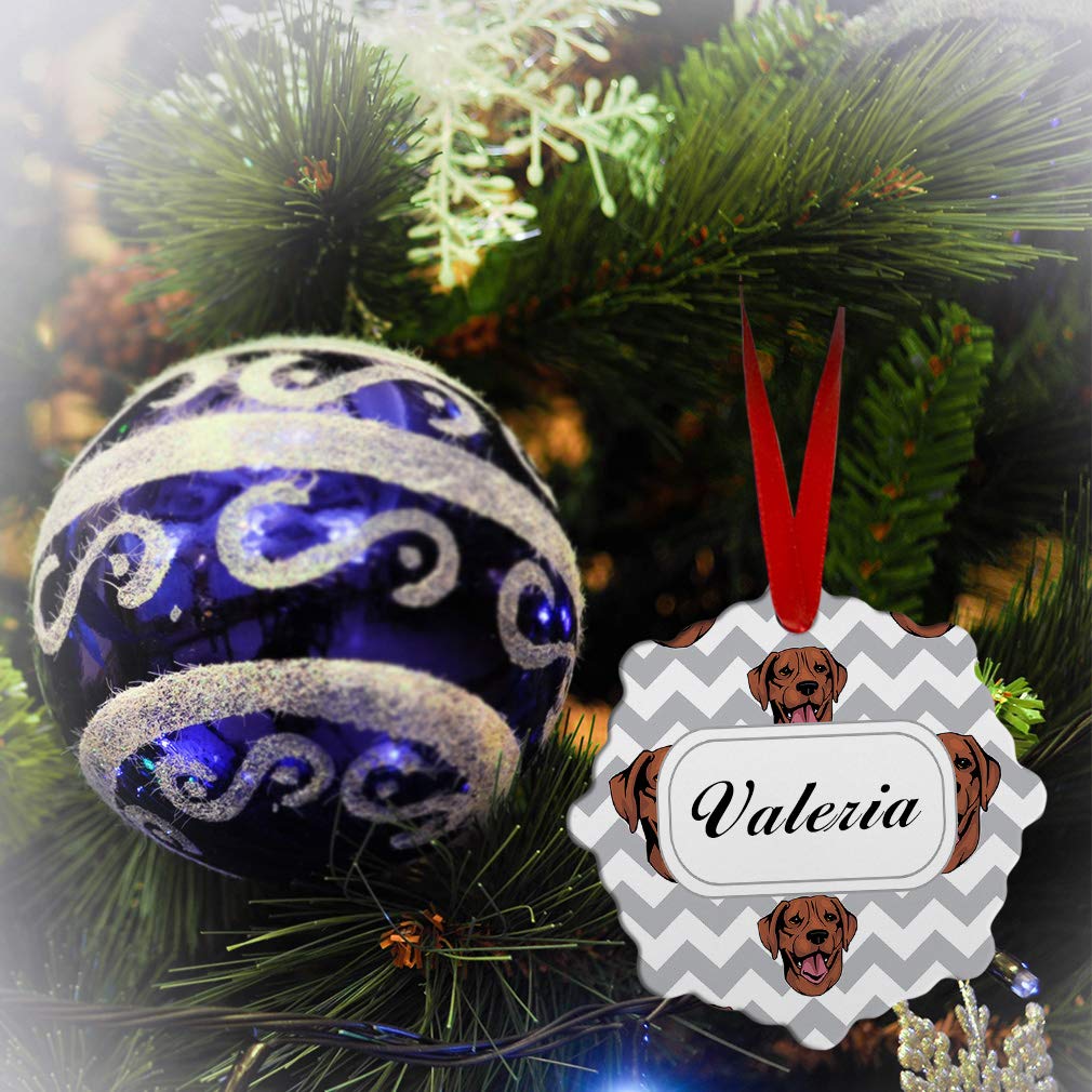 Personalized Plott Hound Dog Christmas Ornament - Aluminum Gray Zigzag Holiday Tree Decoration with London Shape - Perfect for Xmas Gifts, Home Decor & Pet Lovers