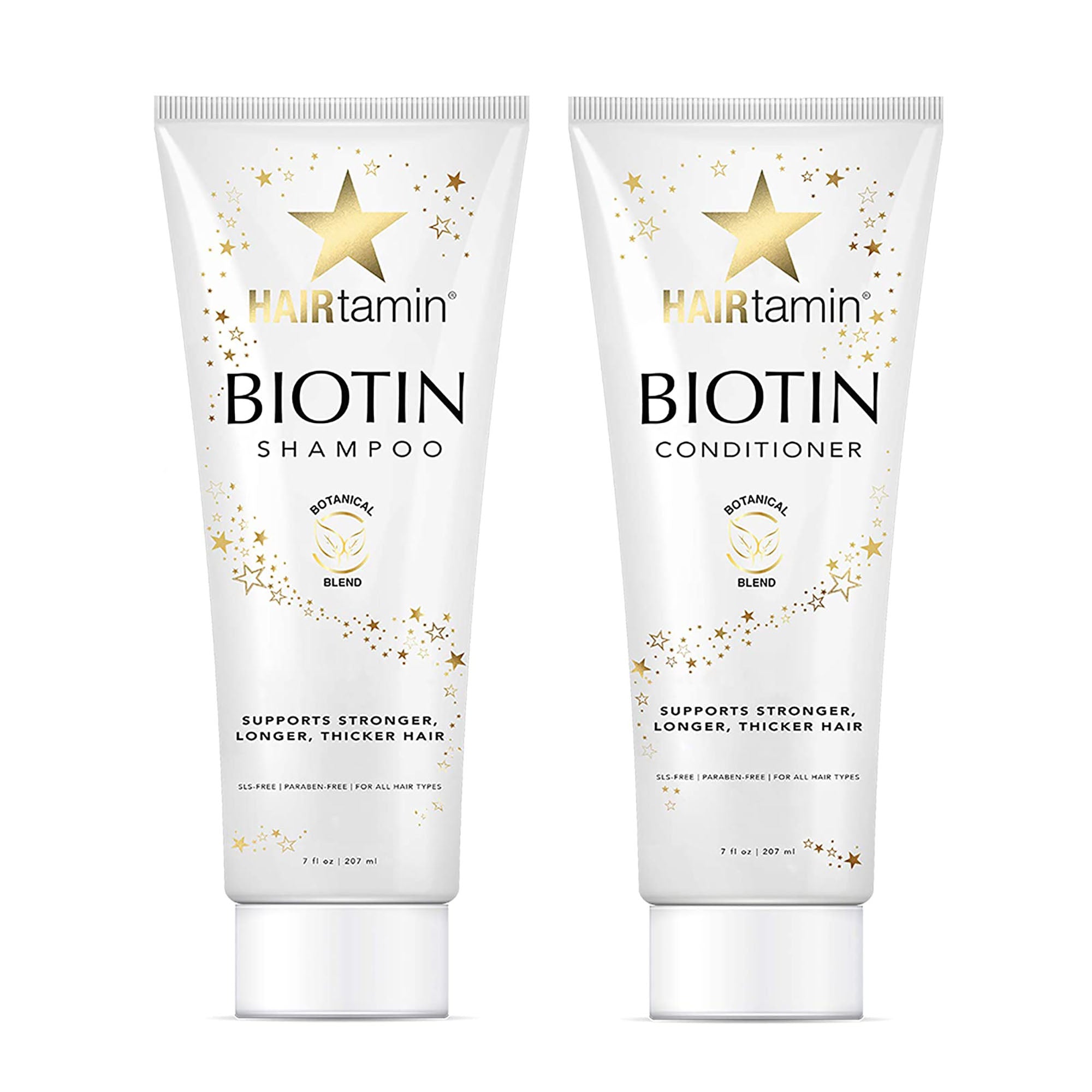 Hairtamin Biotin Shampoo & Conditioner Set for Hair Growth - Sulfate Free, Vegan Formula (40% Off) - Perfect for Thinning Hair & Scalp Care at Home