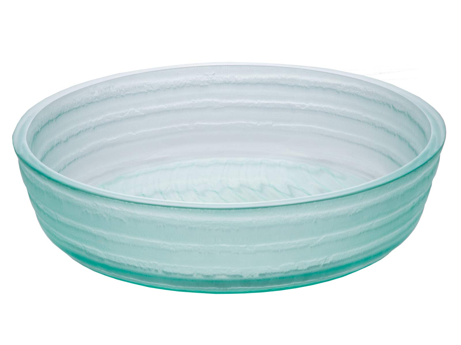 Modern Clear Round Embossed Glass Bathroom Vessel Sink - Elegant Vanity Basin for Contemporary Bathroom Decor, Perfect for Powder Rooms, Master Baths & Spa Retreats