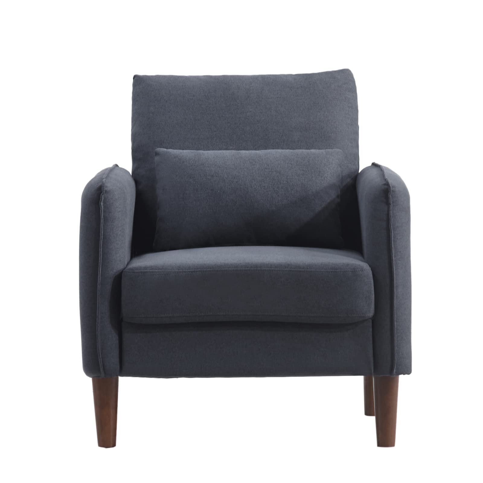 Mid-Century Modern Accent Chair - Tufted Armchair with Linen Fabric, Easy Tool-Free Assembly for Living Room, Bedroom & Reading Nook (Gray Blue) | Stylish & Comfortable Seating for Relaxation & Home Decor