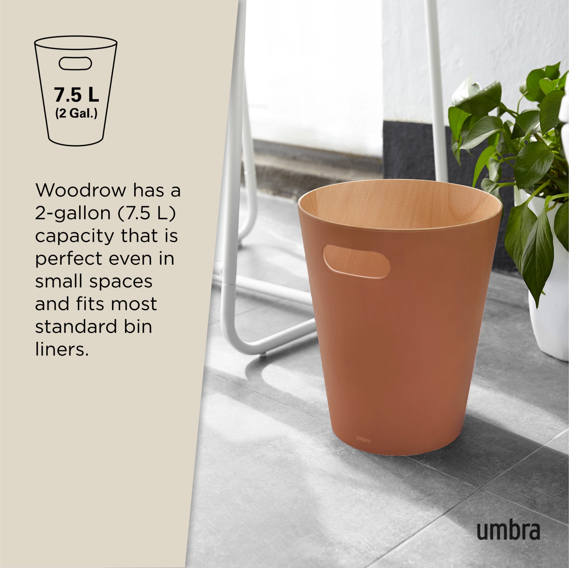 Woodrow Stainless Steel Trash Can with Lid - 13 Gallon Kitchen Garbage Bin for Home, Office & Outdoor Use - Odor Control & Hands-Free Operation