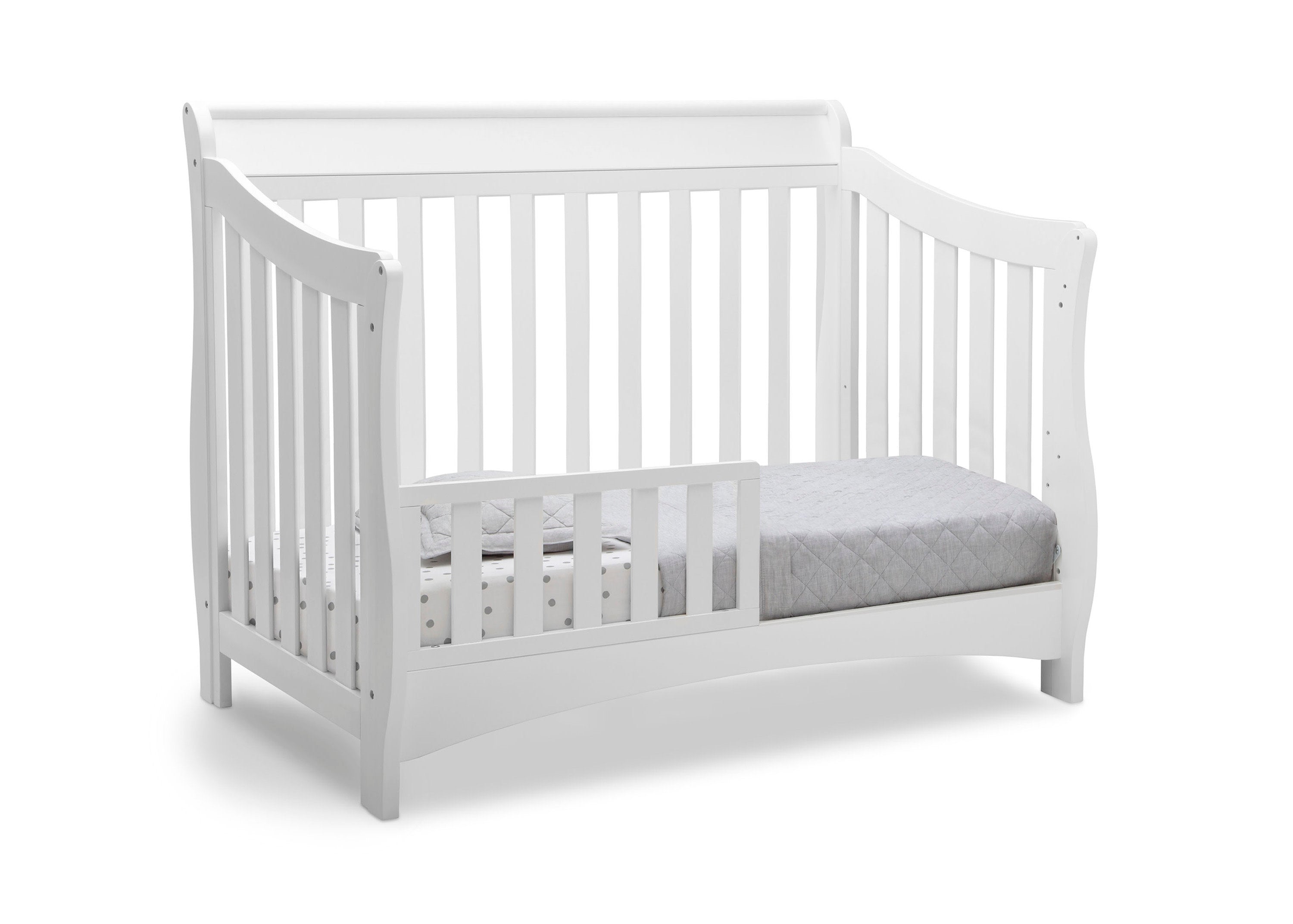 Bentley 'S' Series 4-in-1 Convertible Baby Crib - Nursery Bed with Toddler Rail & Changing Table | Perfect for Newborns to Toddlers | Modern Nursery Furniture for Small Spaces