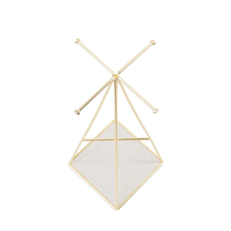Prisma Jewelry Stand Mat Brass - Elegant Display for Necklaces, Rings & Earrings - Perfect for Vanity, Dresser & Jewelry Organizer