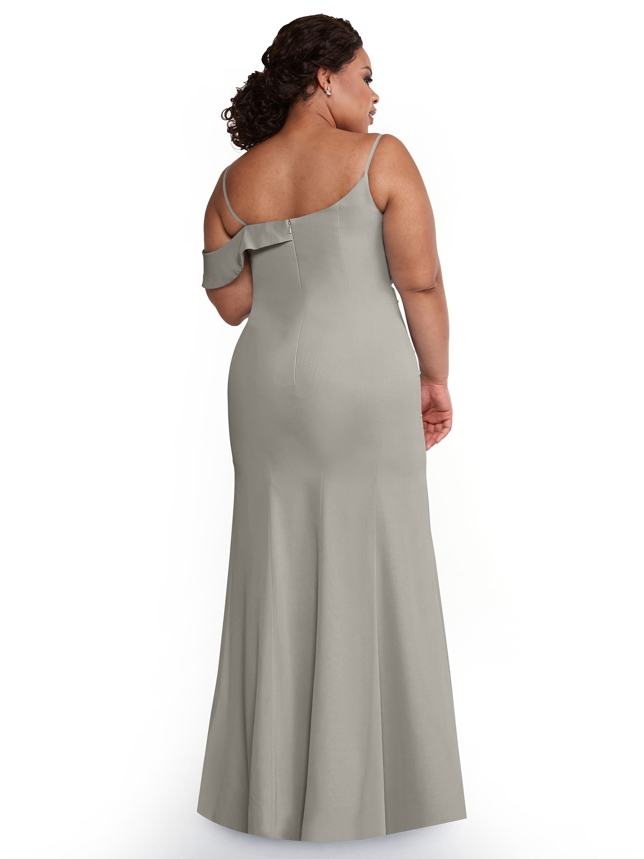 Elegant One Shoulder Chiffon Bridesmaid Dress 80153 - Fit & Flare Style for Weddings, Prom, Formal Events - Plus Size Available
