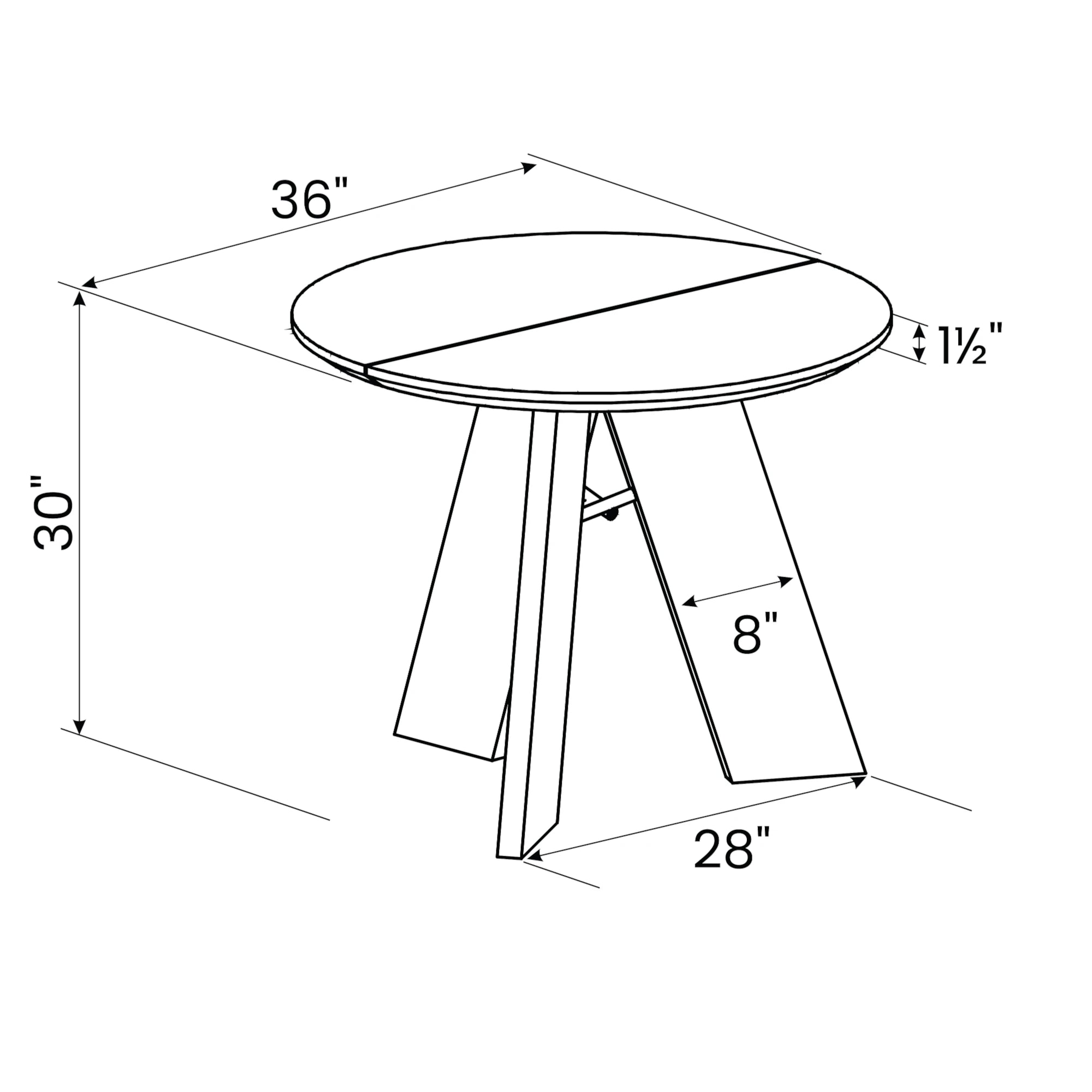Stylish Cascais Round Dining Table - Modern Wooden Kitchen Table for 4-6 People | Perfect for Small Spaces, Breakfast Nooks & Cozy Family Meals