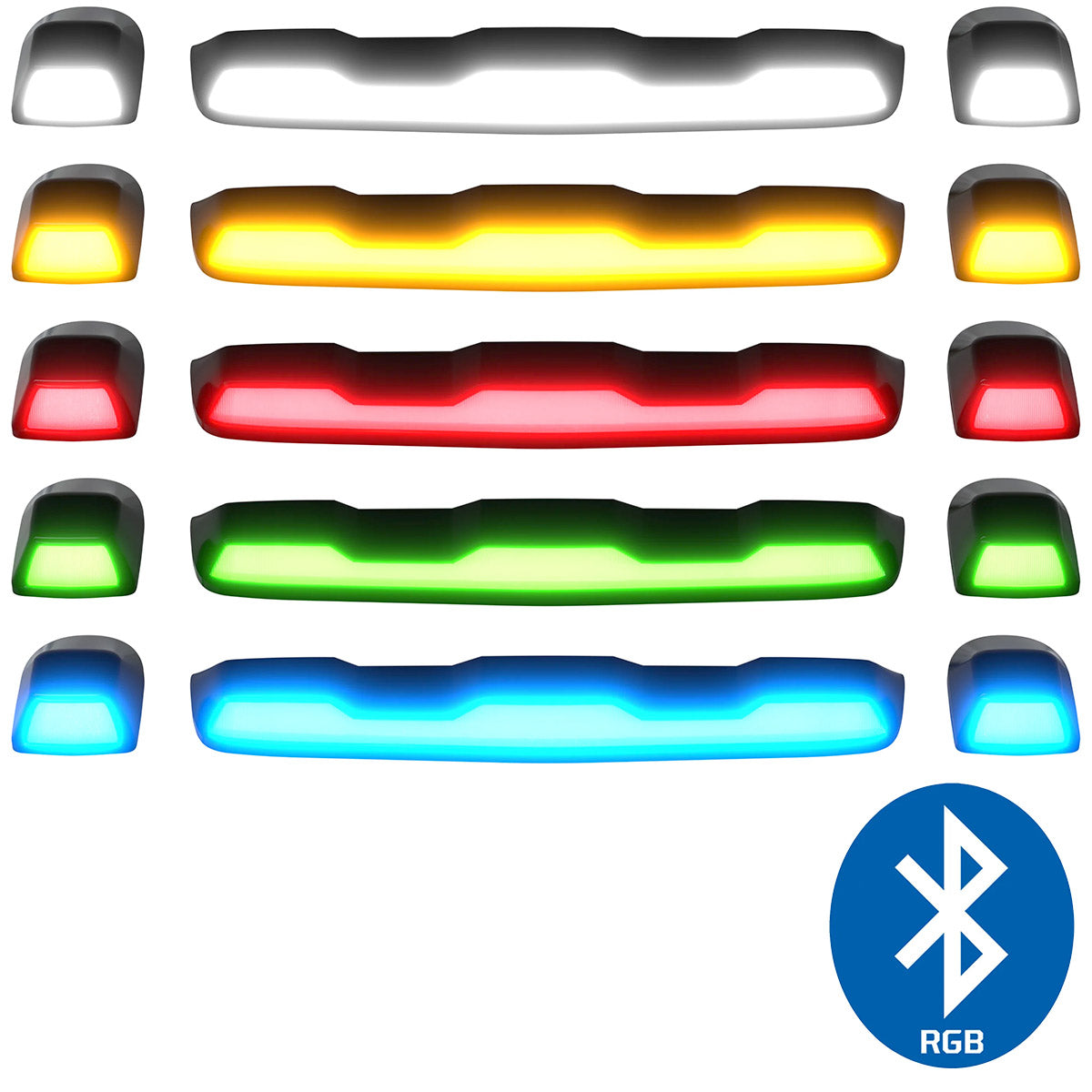 GMC & Chevy 20 25 4th Gen Heavy Duty 3-Piece RGB LED Cab Roof Lights with Bluetooth App Control - Ultra Bright Multi-Color Replacement for Factory Cab Lights (Perfect for Off-Roading, Truck Customization & Night Driving)