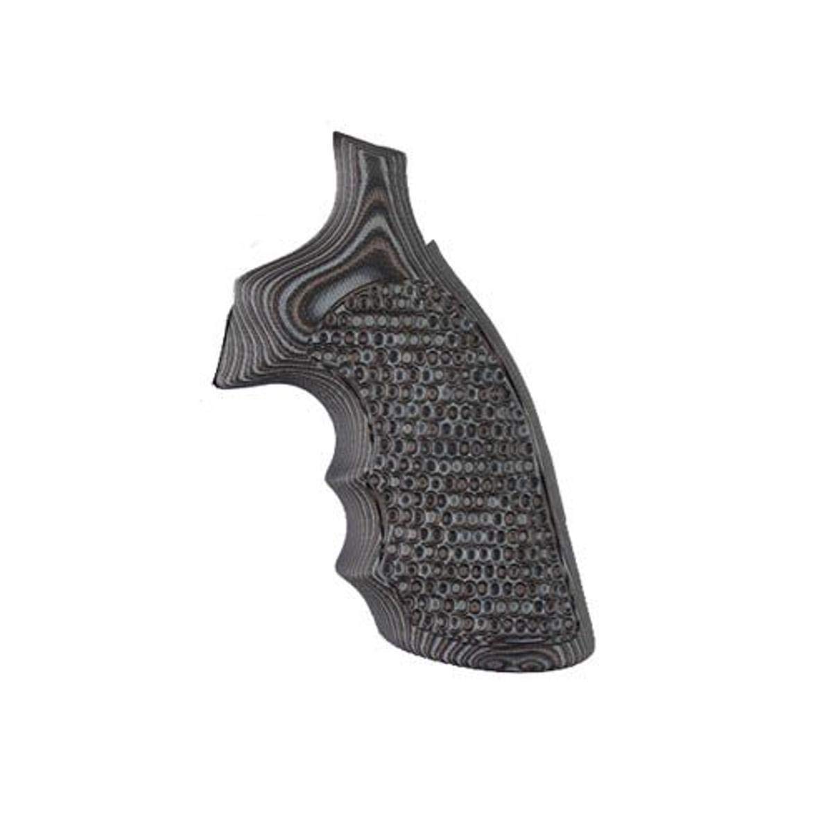 Hogue S&W K/L Frame Round Butt Grips - Convertible Finger Groove Piranha G10 Textured Pistol Grips for Enhanced Control | Perfect for Target Shooting & Concealed Carry