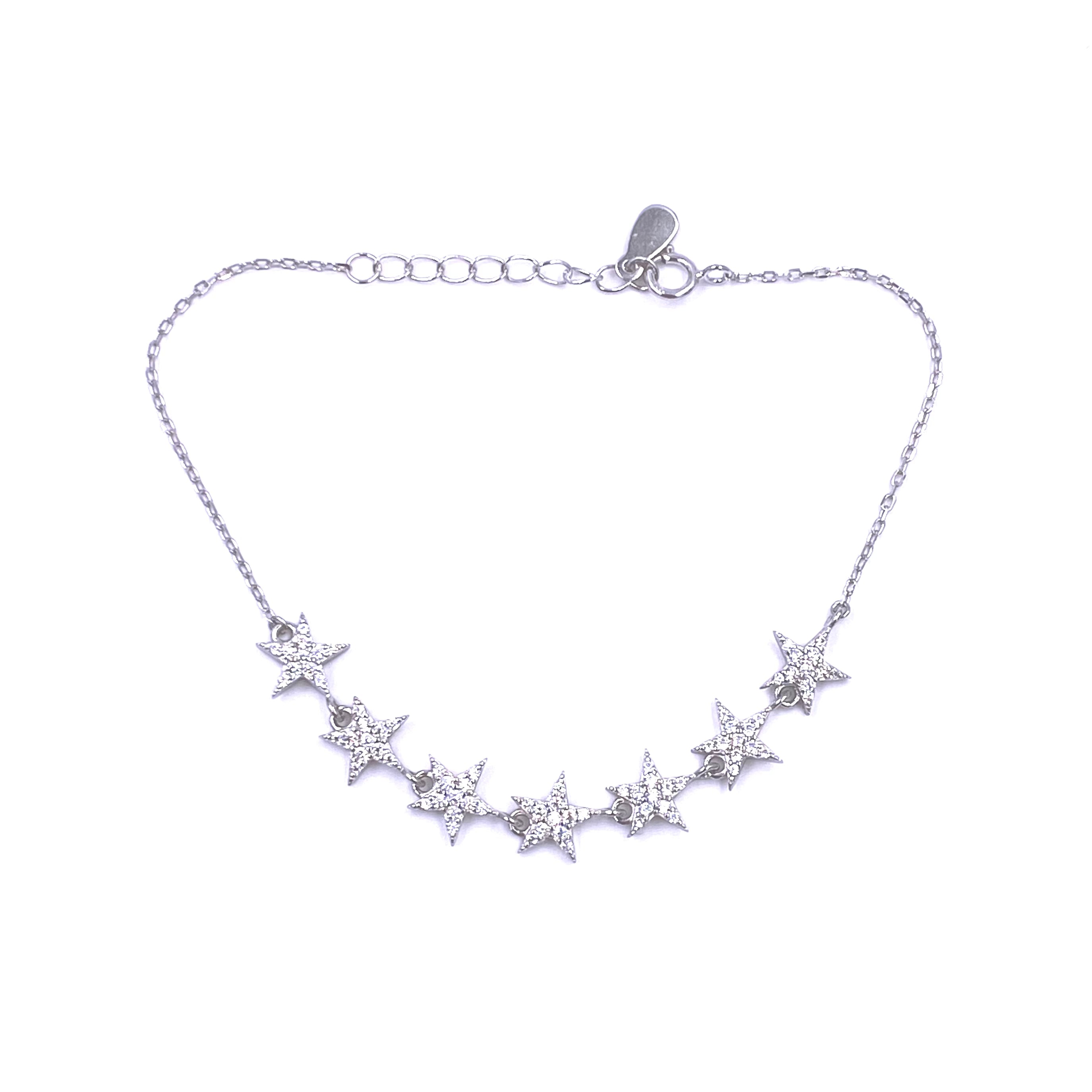 Ashley Gold Sterling Silver 7 Star Cubic Zirconia Bracelet - Elegant Jewelry for Women, Perfect for Parties, Weddings & Special Occasions