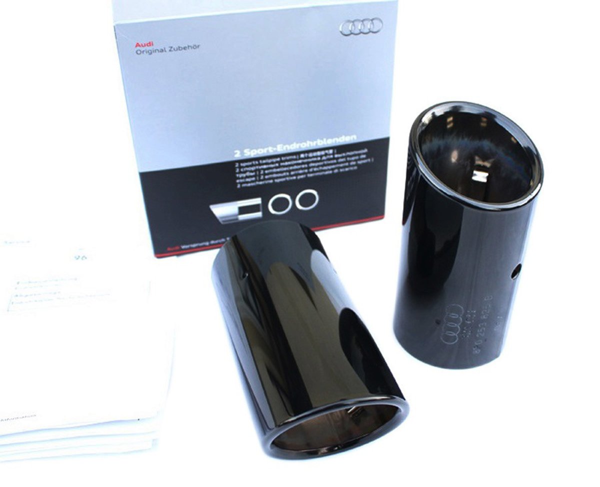 Genuine OEM Audi Exhaust Tips - Gloss Black Finish - Direct Fit Replacement for Audi A4 A5 A6 A7 Q5 Q7 - Enhance Your Car's Style & Performance (Perfect for Car Enthusiasts & Auto Upgrades)