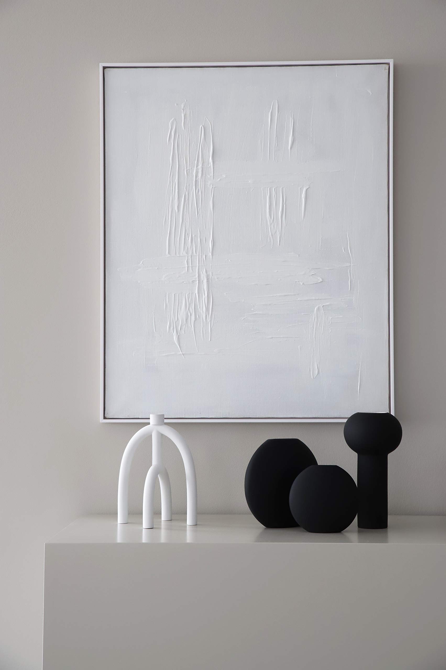Black Pastille Vase - 15cm Length, 4cm Width, 14cm Height - Modern Home Decor for Living Room, Dining Table & Office Desk