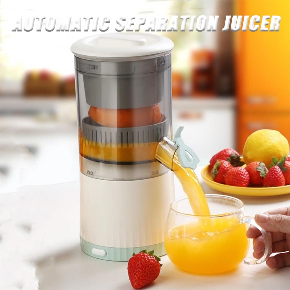 Electric Citrus Juicer - Rechargeable 7.4V Orange Lemon Grapefruit Juicer Machine, Portable Fruit Juice Extractor for Kitchen, Camping & Travel (Blue)