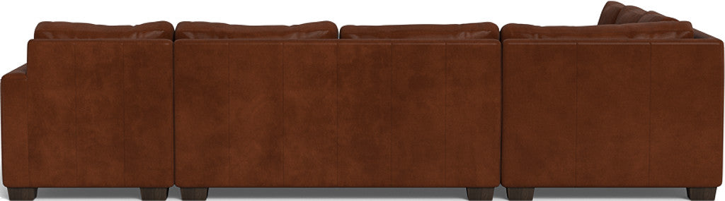 Track 141 Leather Corner Sectional Sofa with Right Chaise - Modern Living Room Furniture for Home Theater & Family Gatherings