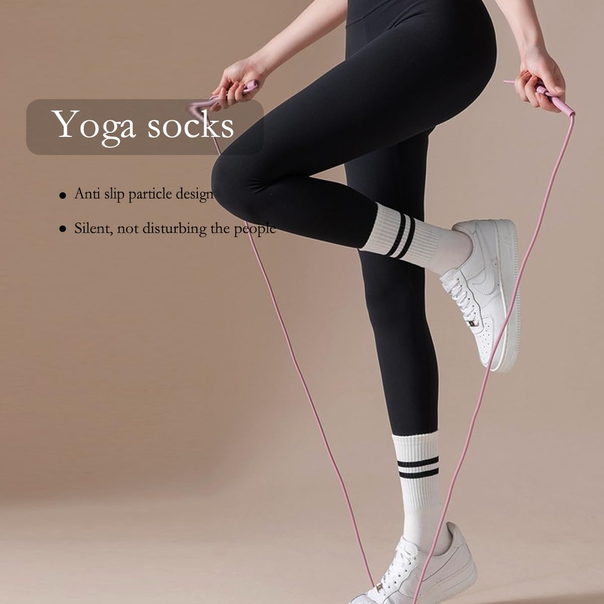 Non-Slip Pilates Socks for Women with Grip - Yoga, Barre & Dance Workout Socks - Perfect for Studio, Home Fitness and Dance Classes