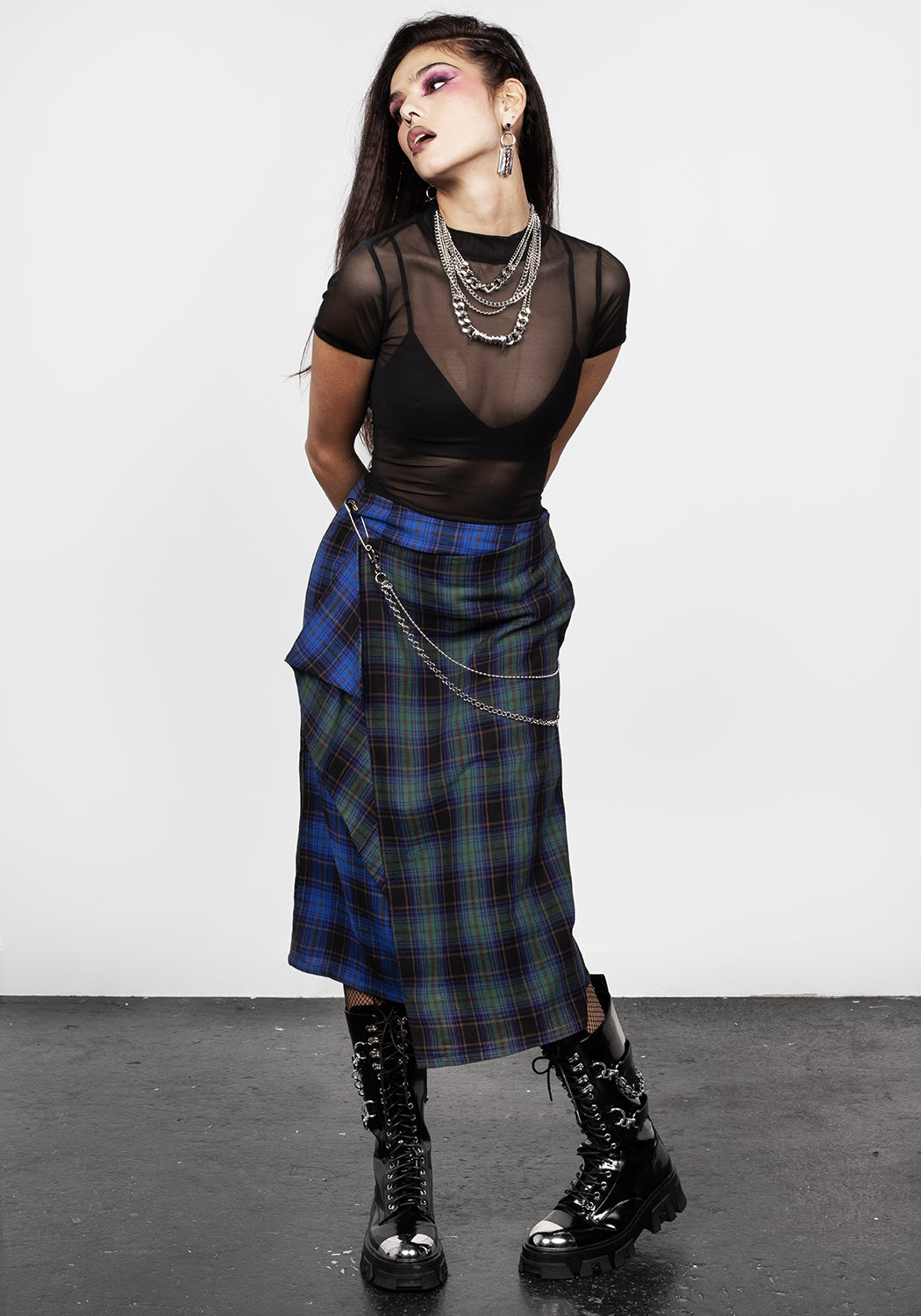 Rebel Midi Kilt - Stylish Tartan Skirt for Women | Perfect for Celtic Festivals, Renaissance Fairs & Casual Wear