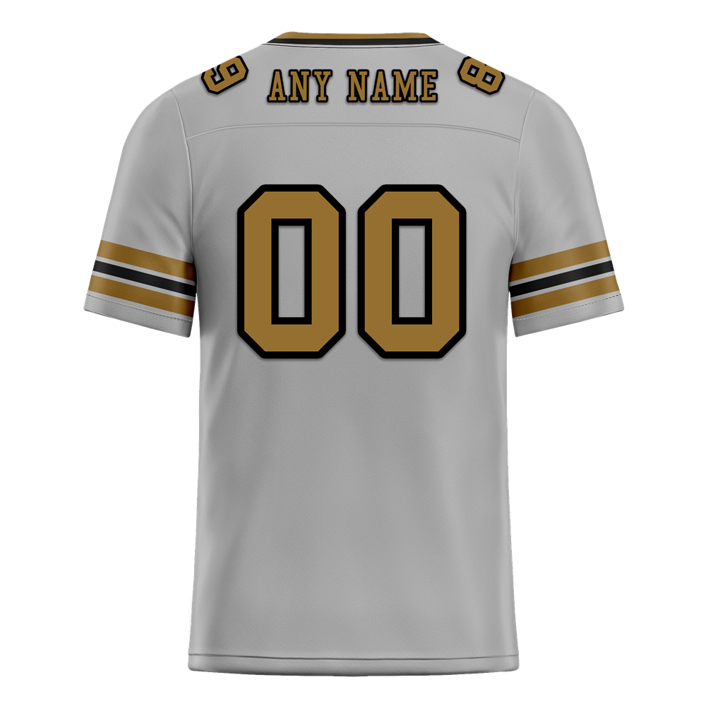 Custom Grey Sleeve Stripes Personalized Authentic Football Jersey - FBJ02 - Perfect for Game Day, Team Events & Fan Gifts
