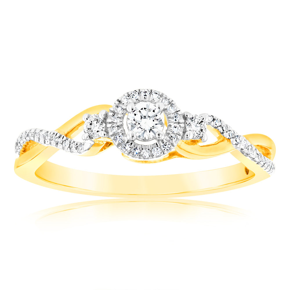 1/6 Carat Diamond Ring in 10K Yellow Gold - Elegant Solitaire Engagement Ring for Women, Perfect for Proposals, Anniversaries & Special Occasions
