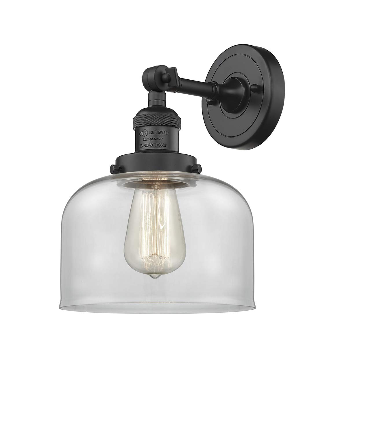 Innovations INNO203-BK-G72-LED Black LED Wall Sconce Light Fixture - Modern Indoor/Outdoor Lighting for Bedroom, Hallway, Porch & Patio