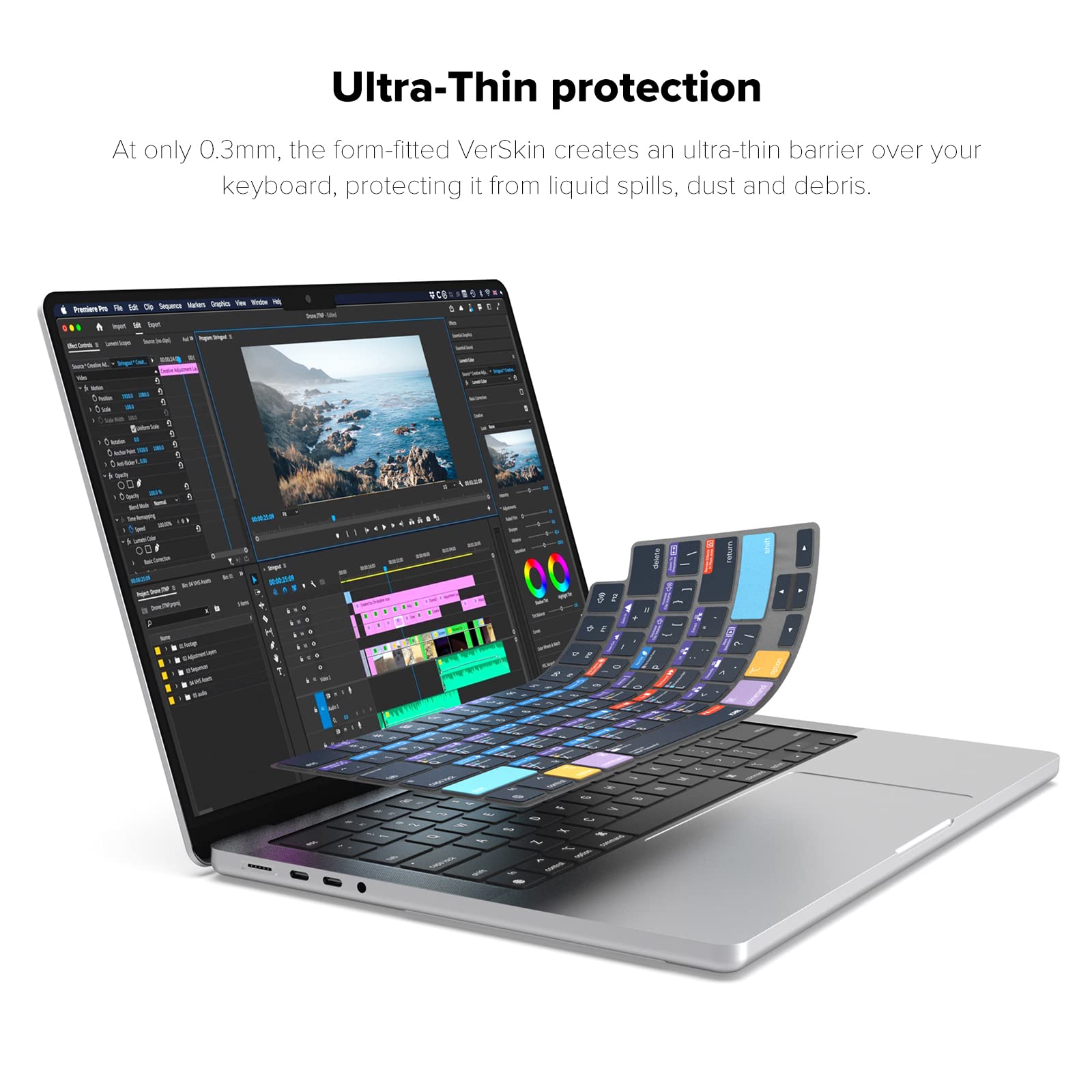 JCPal Adobe Premiere Pro Shortcut Keyboard Cover for MacBook Pro 14