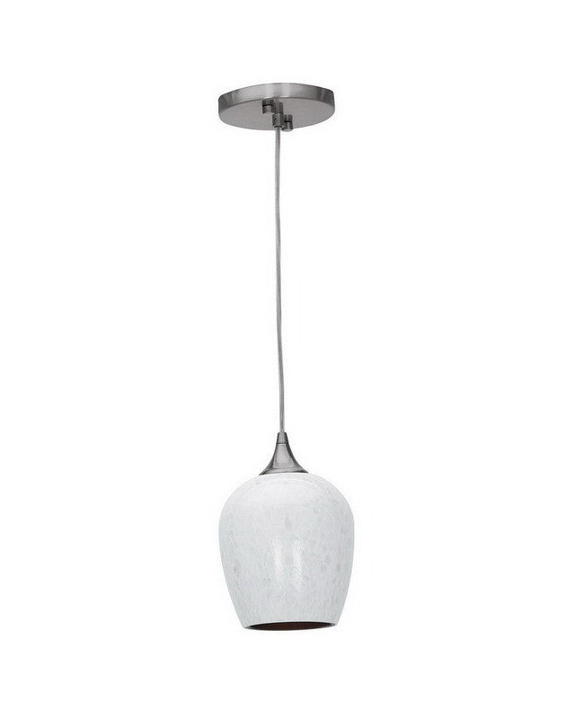 Access Lighting 23732 CH WHT Single Bulb Mini Pendant Light - Chrome Finish Modern Ceiling Fixture for Kitchen Island, Dining Room & Bedroom Decor