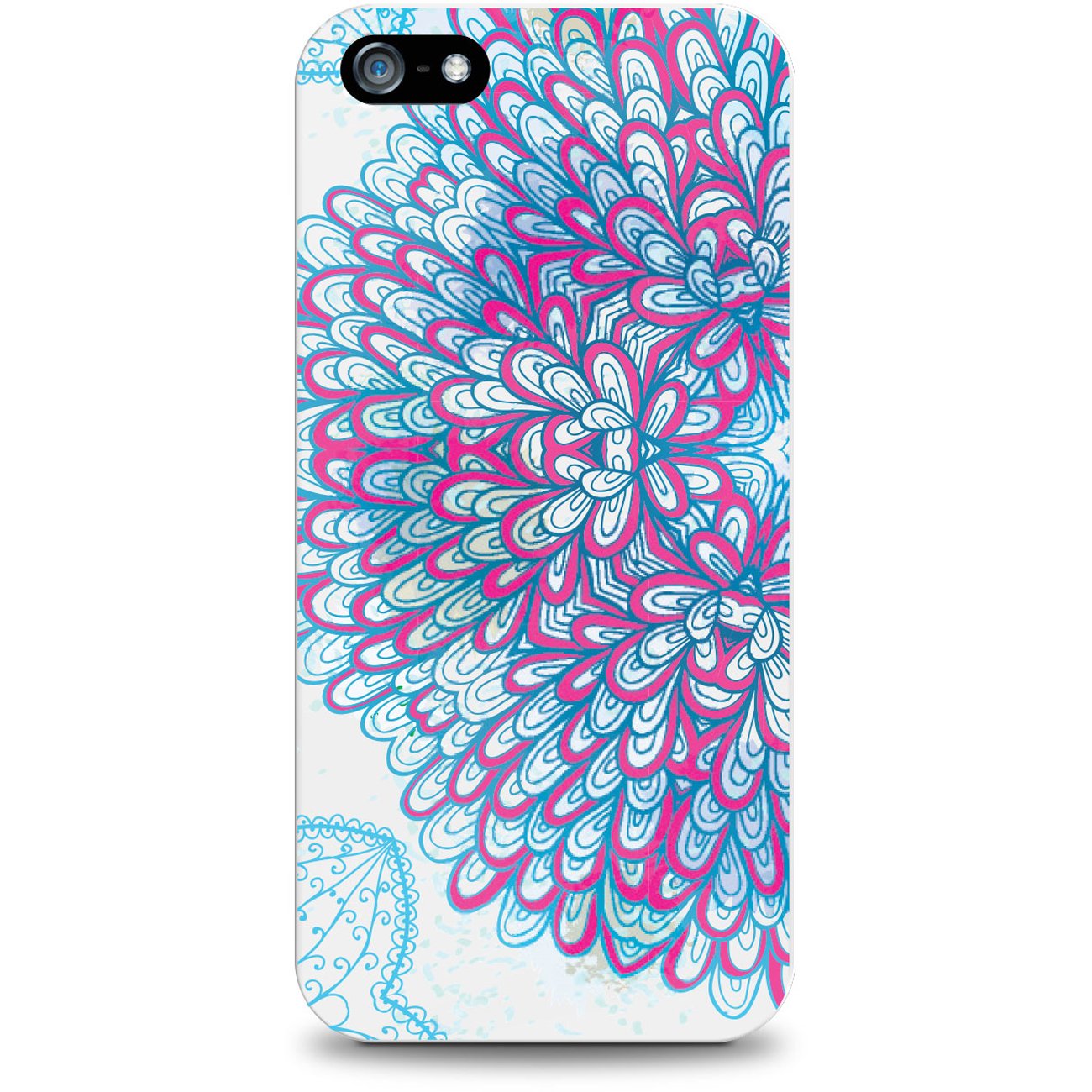 OTM Floral Prints White Phone Case for iPhone & Samsung - Durable Scratch-Resistant Protective Cover with Stylish Design - Perfect for Everyday Use, Travel & Gifting