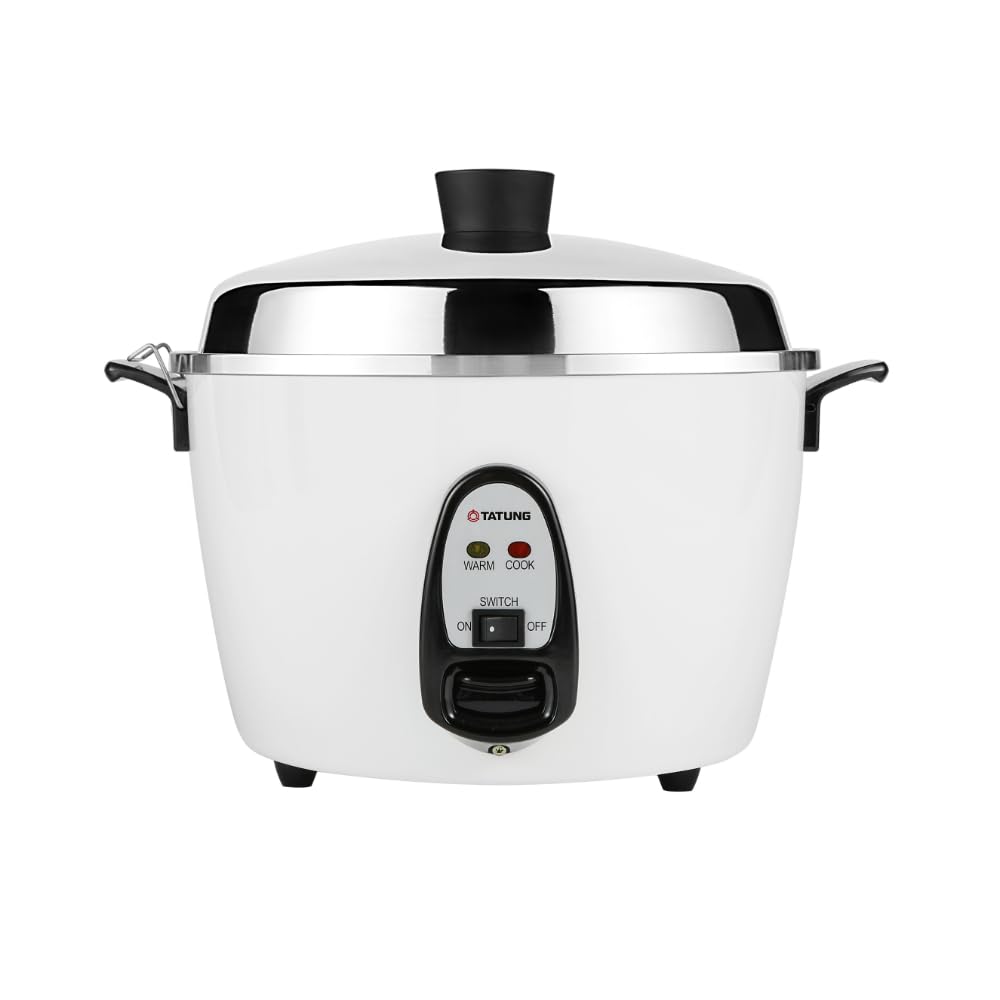 Tatung TAC-10G (SF) 10-Cup White Aluminum Rice Cooker - Perfect for Family Dinners & Meal Prep