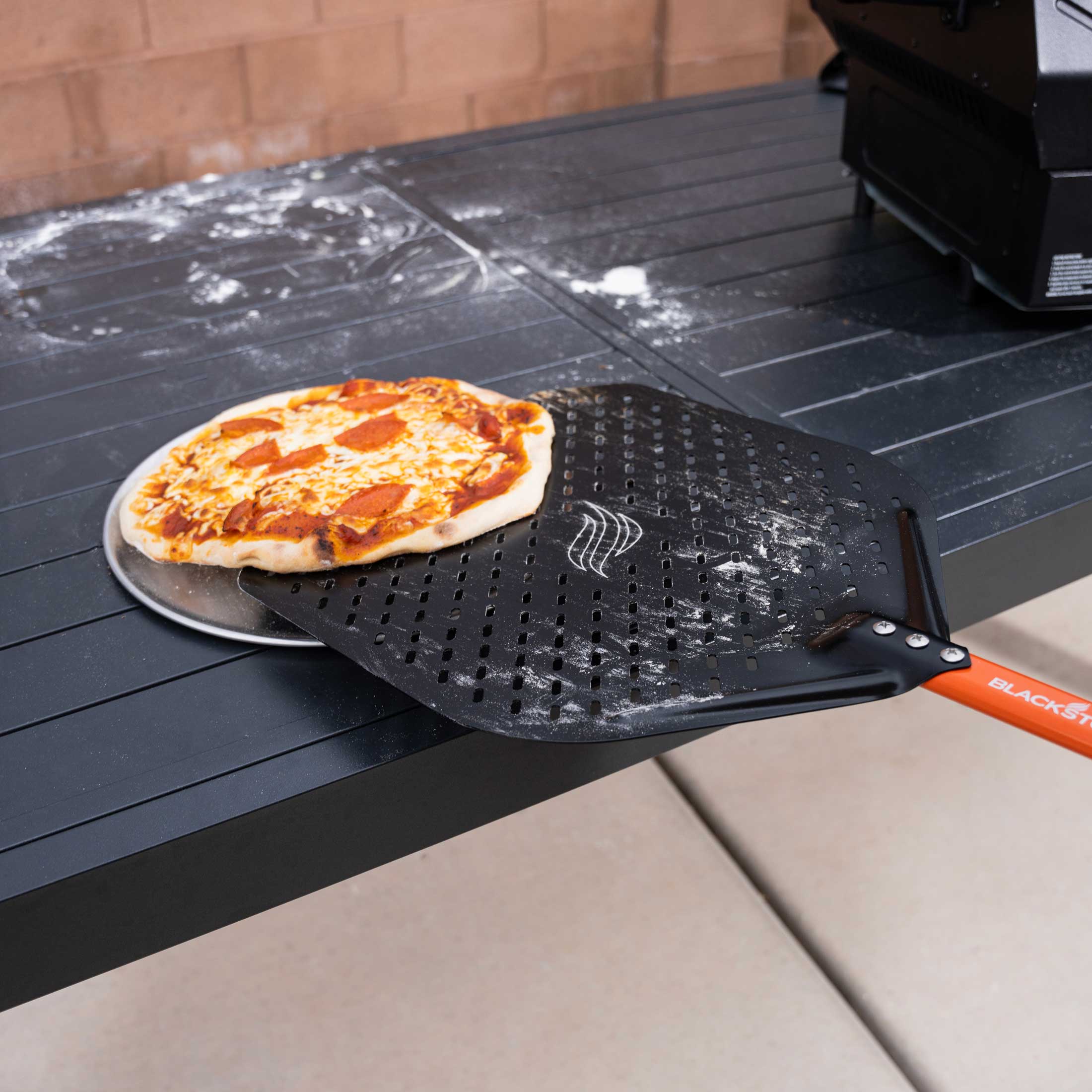 Perforated Aluminum Pizza Peel - Professional Pizza Paddle for Wood Fired Ovens, Perfect for Home Chefs & Restaurants - Ideal for Baking, Serving & Transferring Pizzas